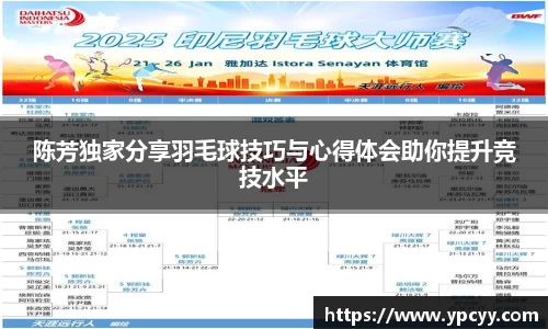 陈芳独家分享羽毛球技巧与心得体会助你提升竞技水平